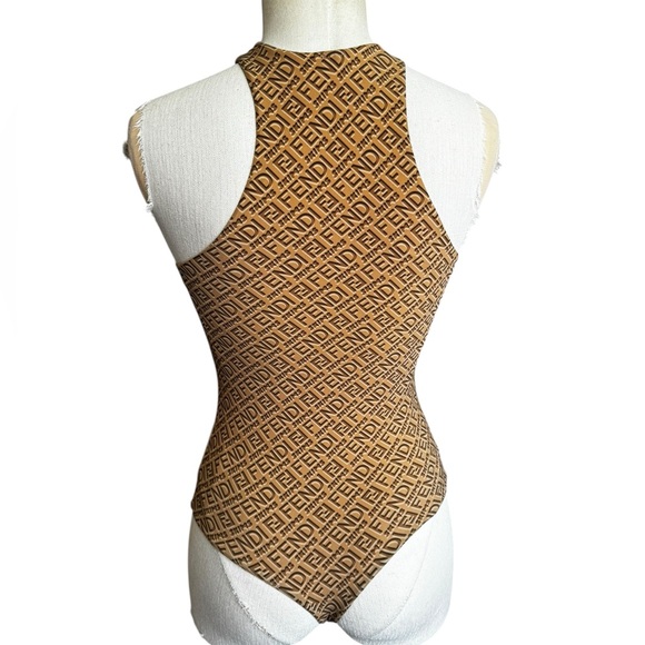 Fendi x SKIMS High Neck Bodysuit in California Tan XS - Picture 7 of 13